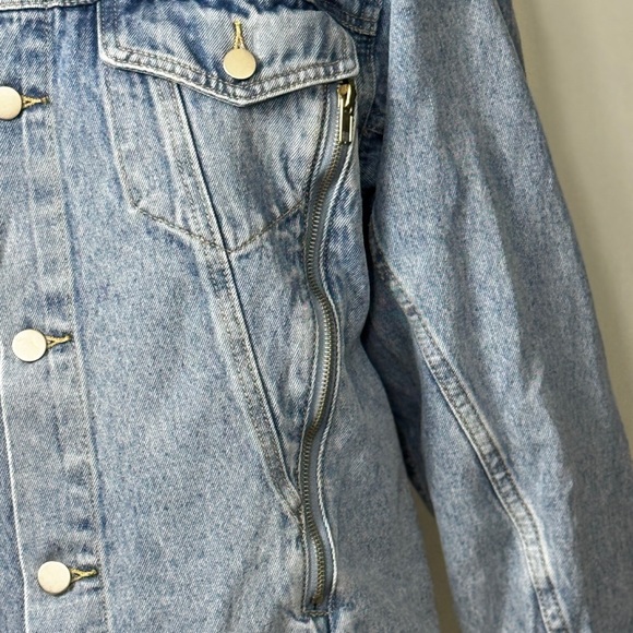 American Bazi 100%Cotton Blue Denim Jacket Size Small - Picture 9 of 13